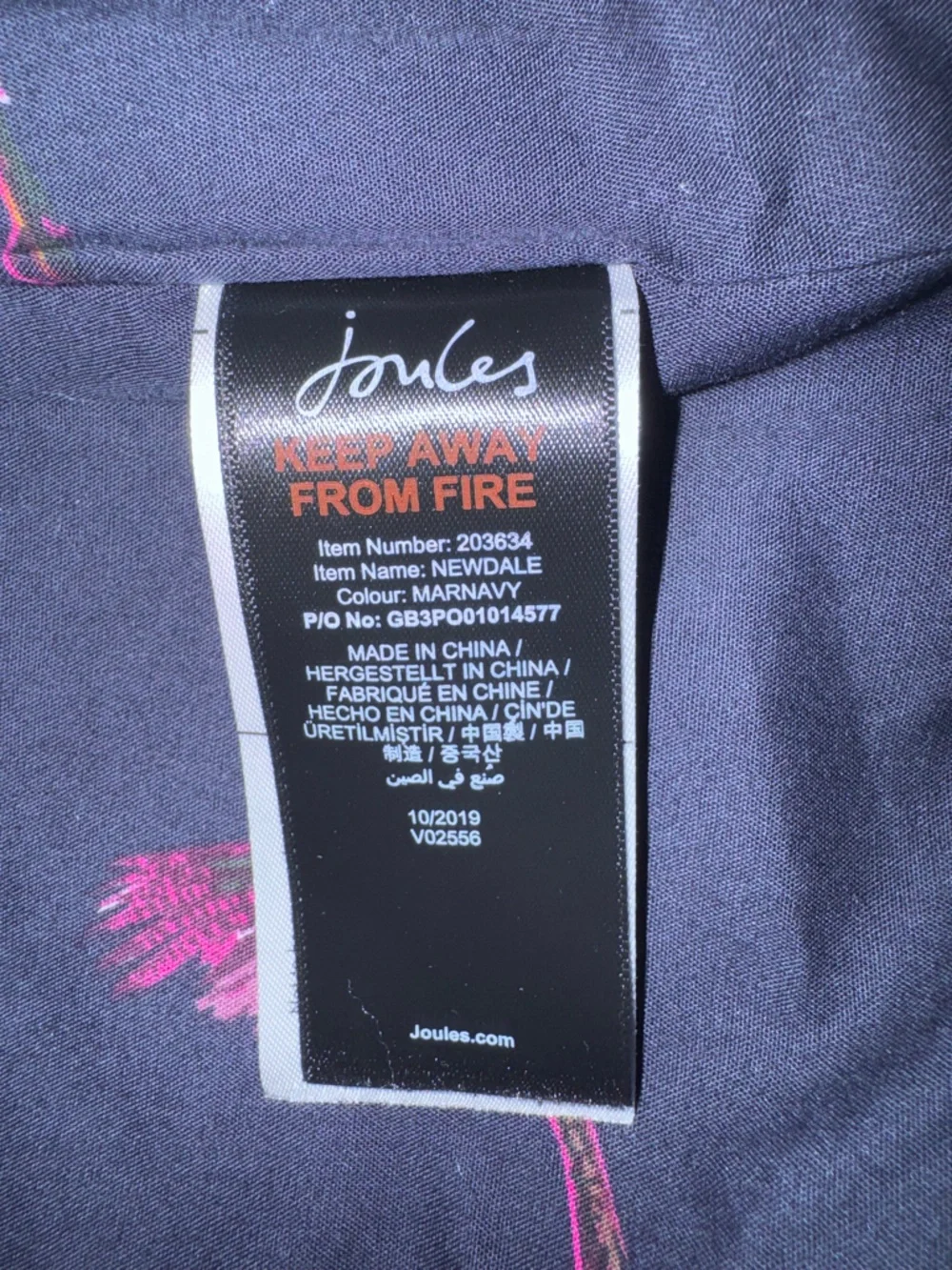 Joules Navy Blue Quilted Jacket with Gold Hardware - Picture 11 of 12